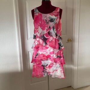 Floral Pink Sleeveless Dress